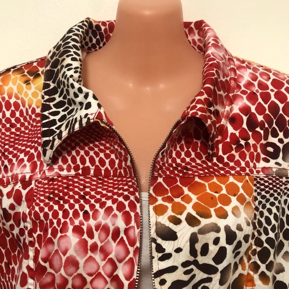 Erin Multicolored Abstract Print Jacket Artsy Colorful Office Casual
